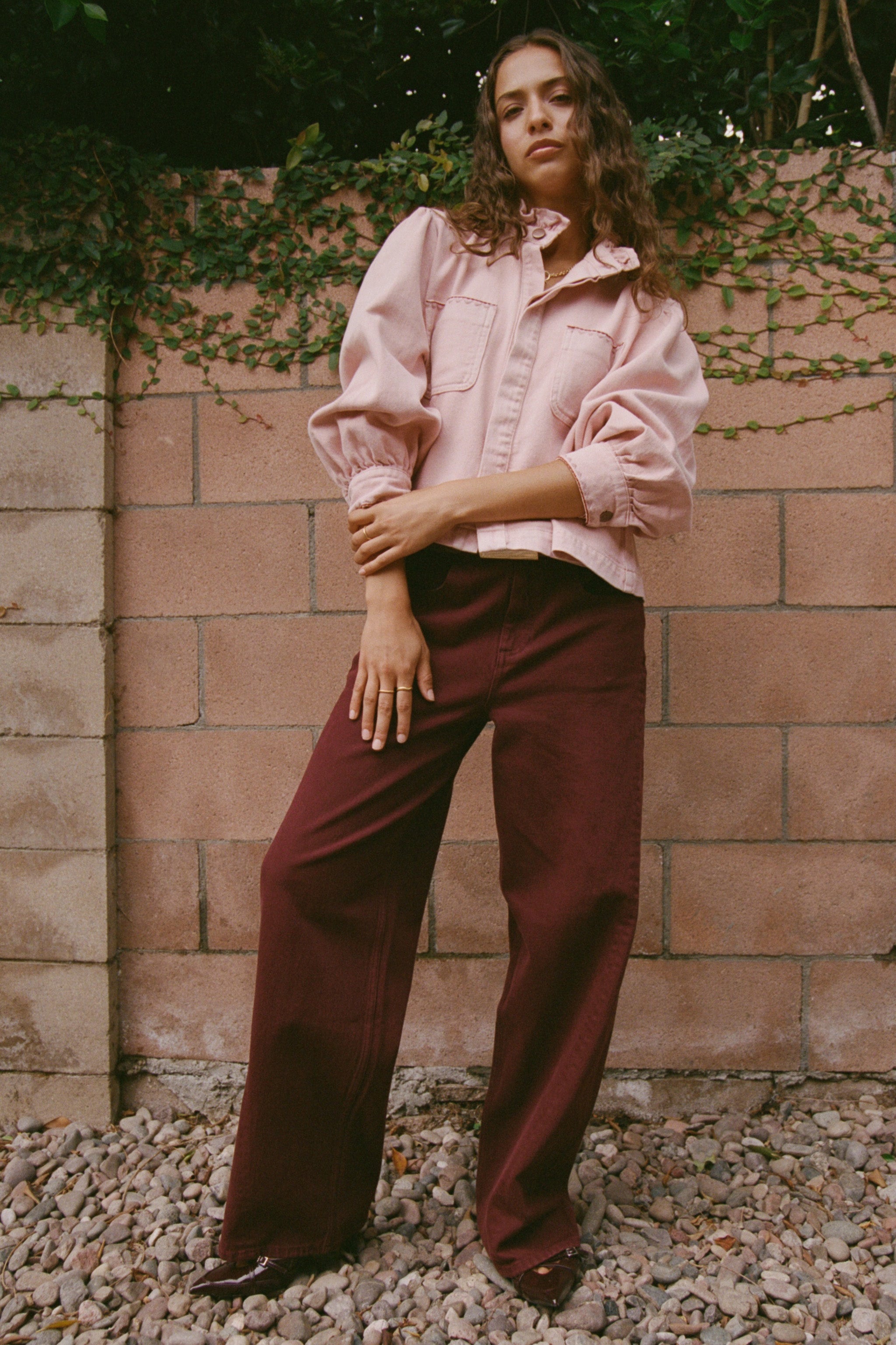 Gracie Twisted Low Rise Jean in Mulberry