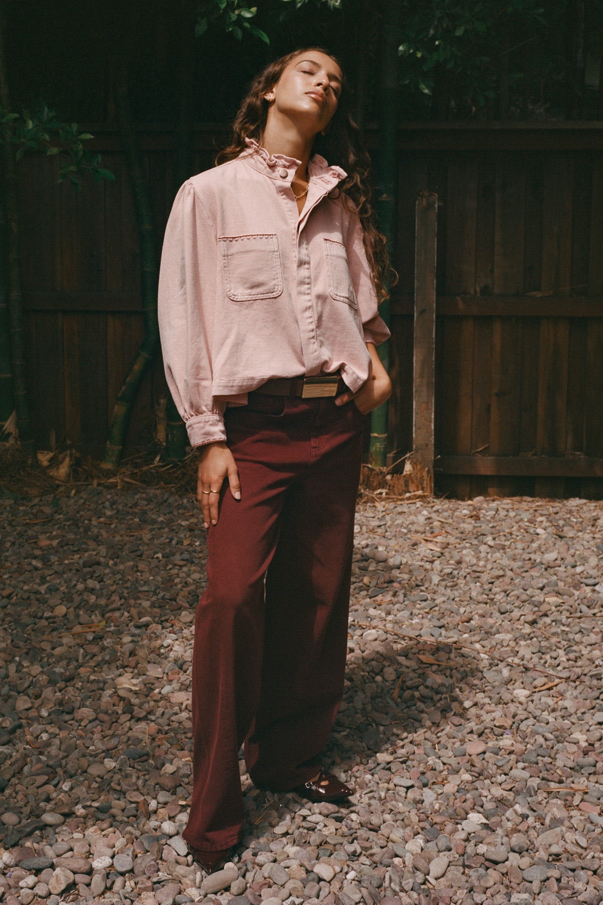 Gracie Twisted Low Rise Jean in Mulberry