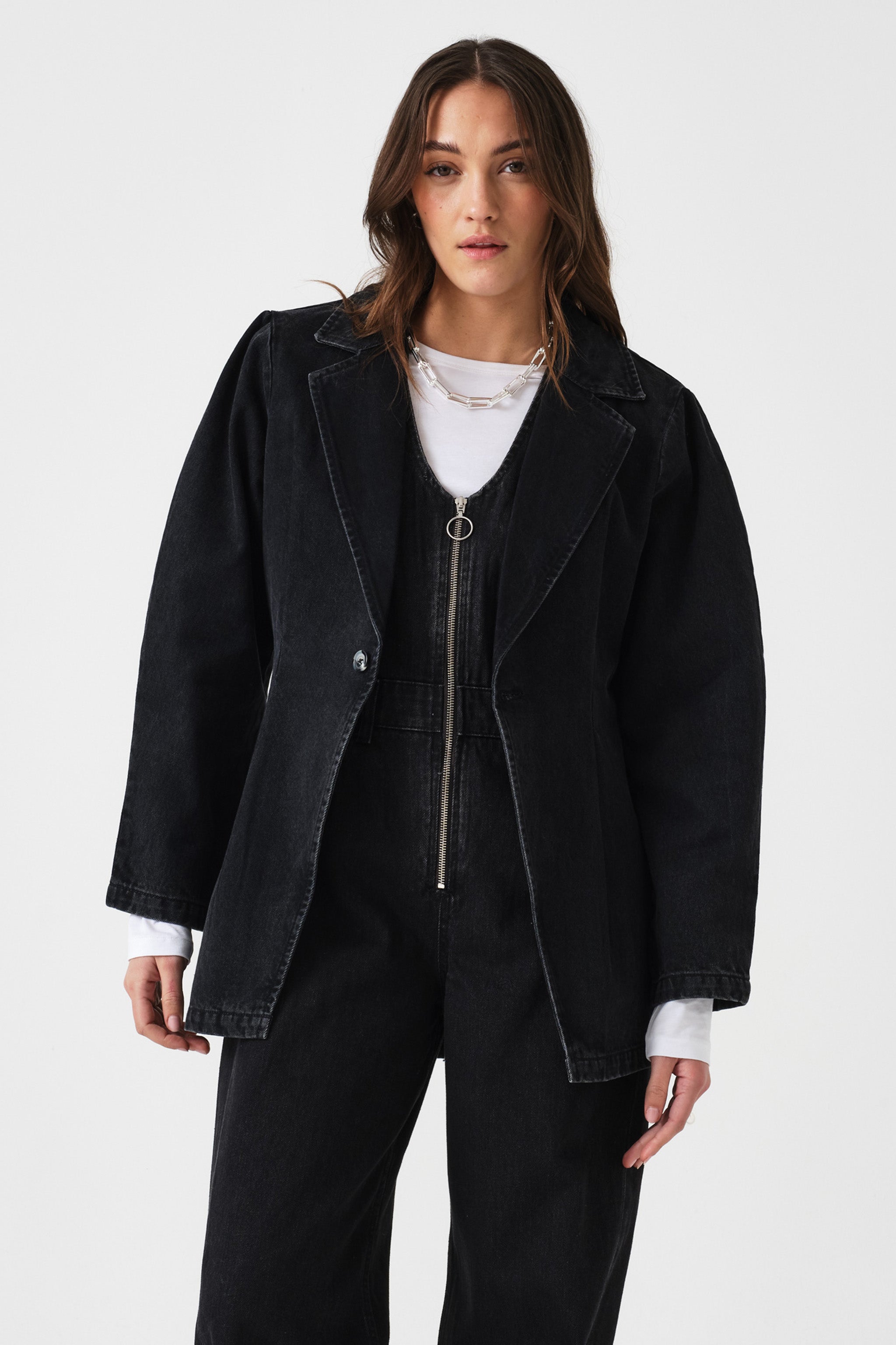 Bette Tailored Denim Jacket in Fairbanks