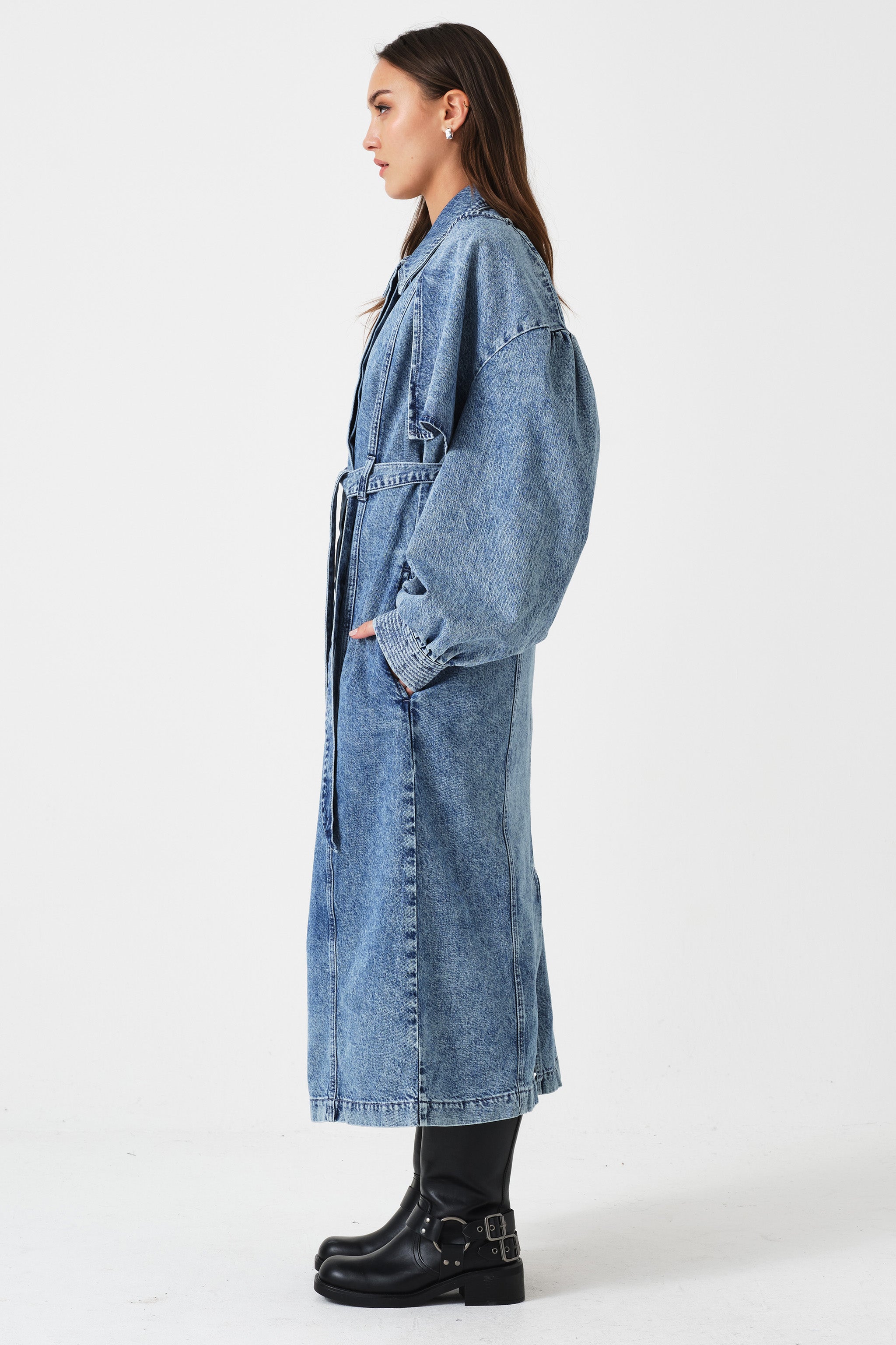 Bonnie Denim Trench in Newport