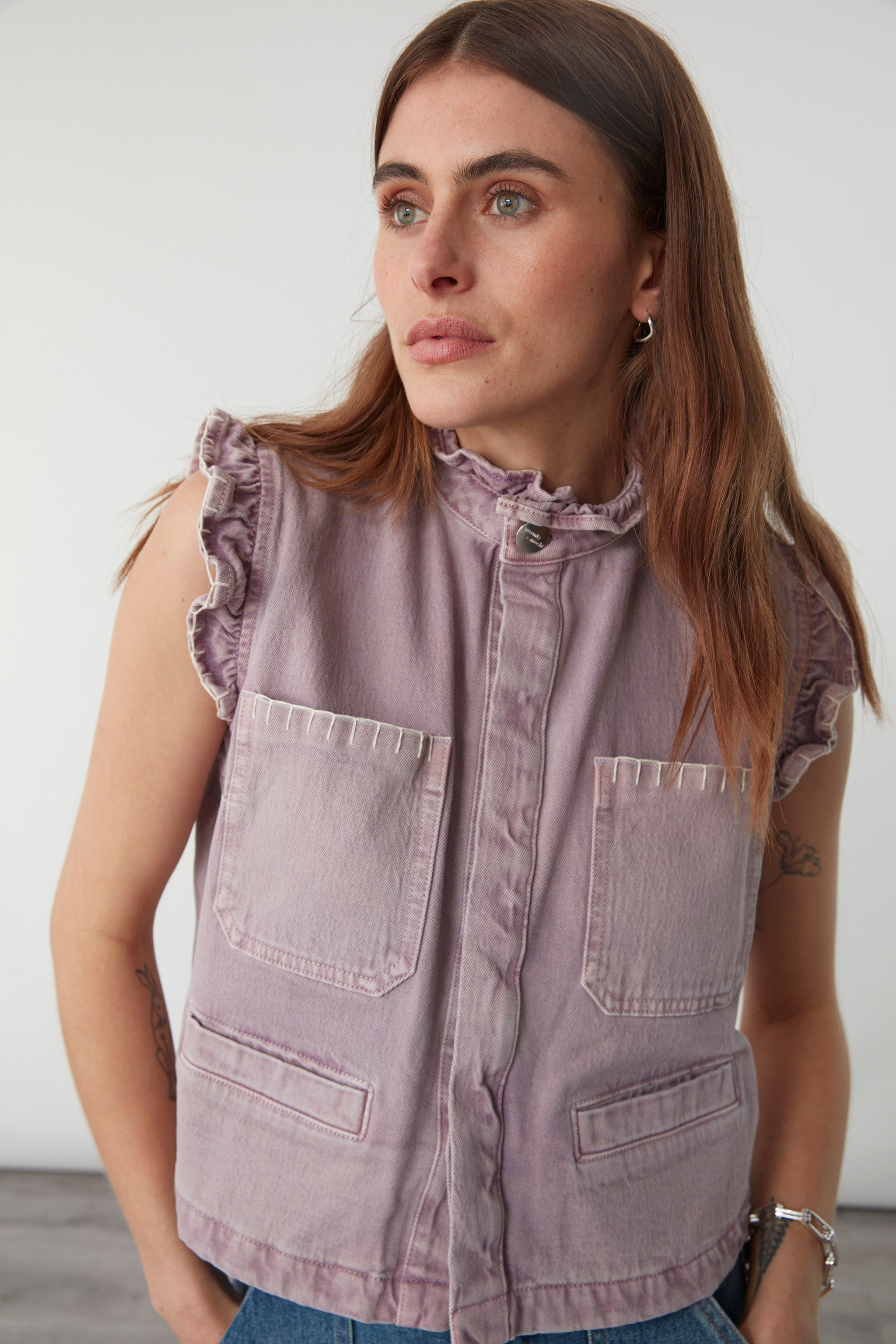 Pablo Vest in Dusty Lilac