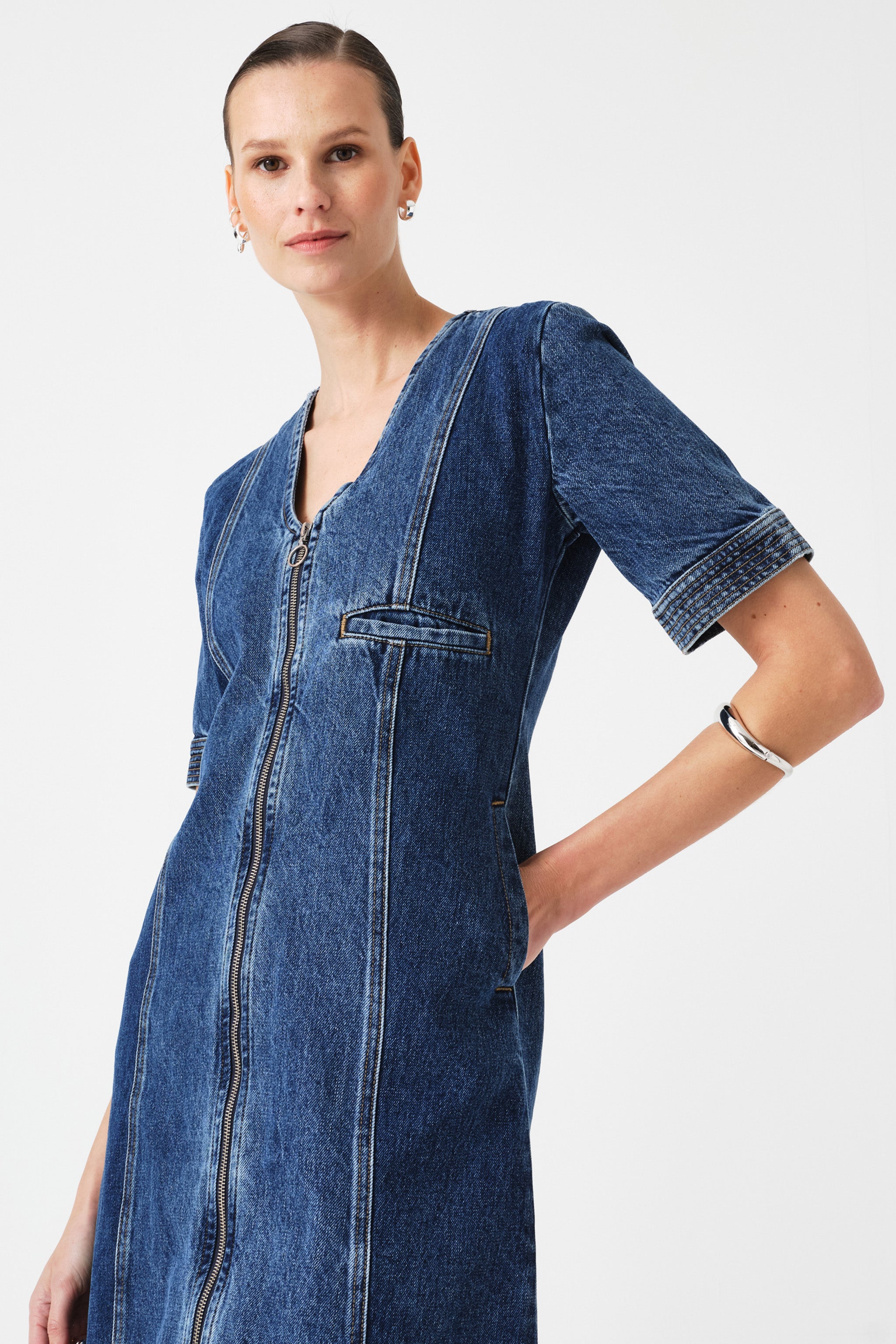 Lea Mini Denim Dress in Phoenix