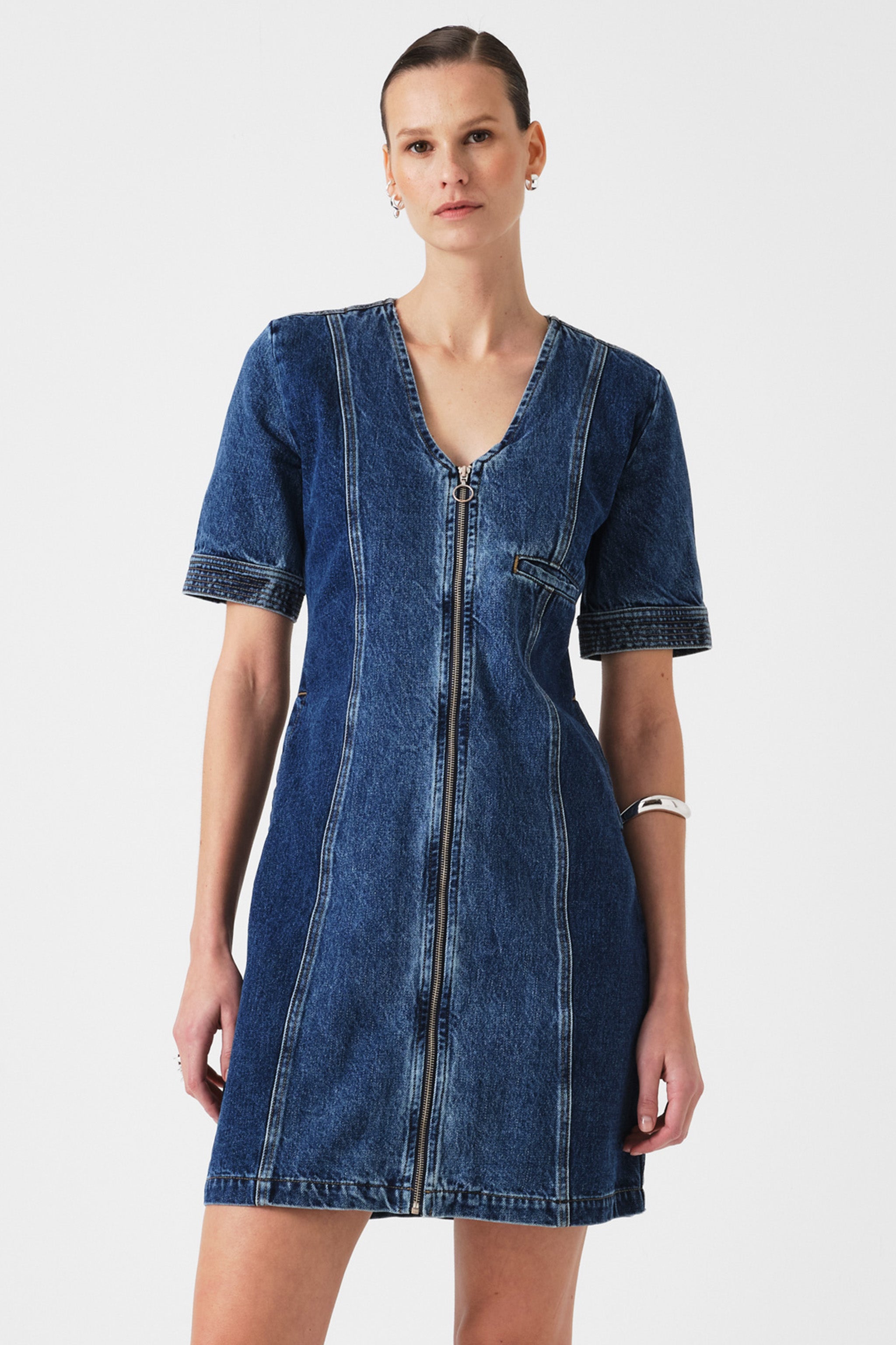 Lea Mini Denim Dress in Phoenix