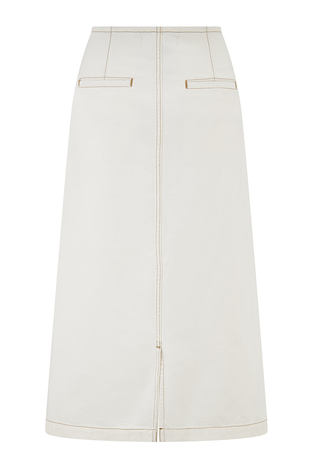 Noah Midi Denim Skirt in Ecru