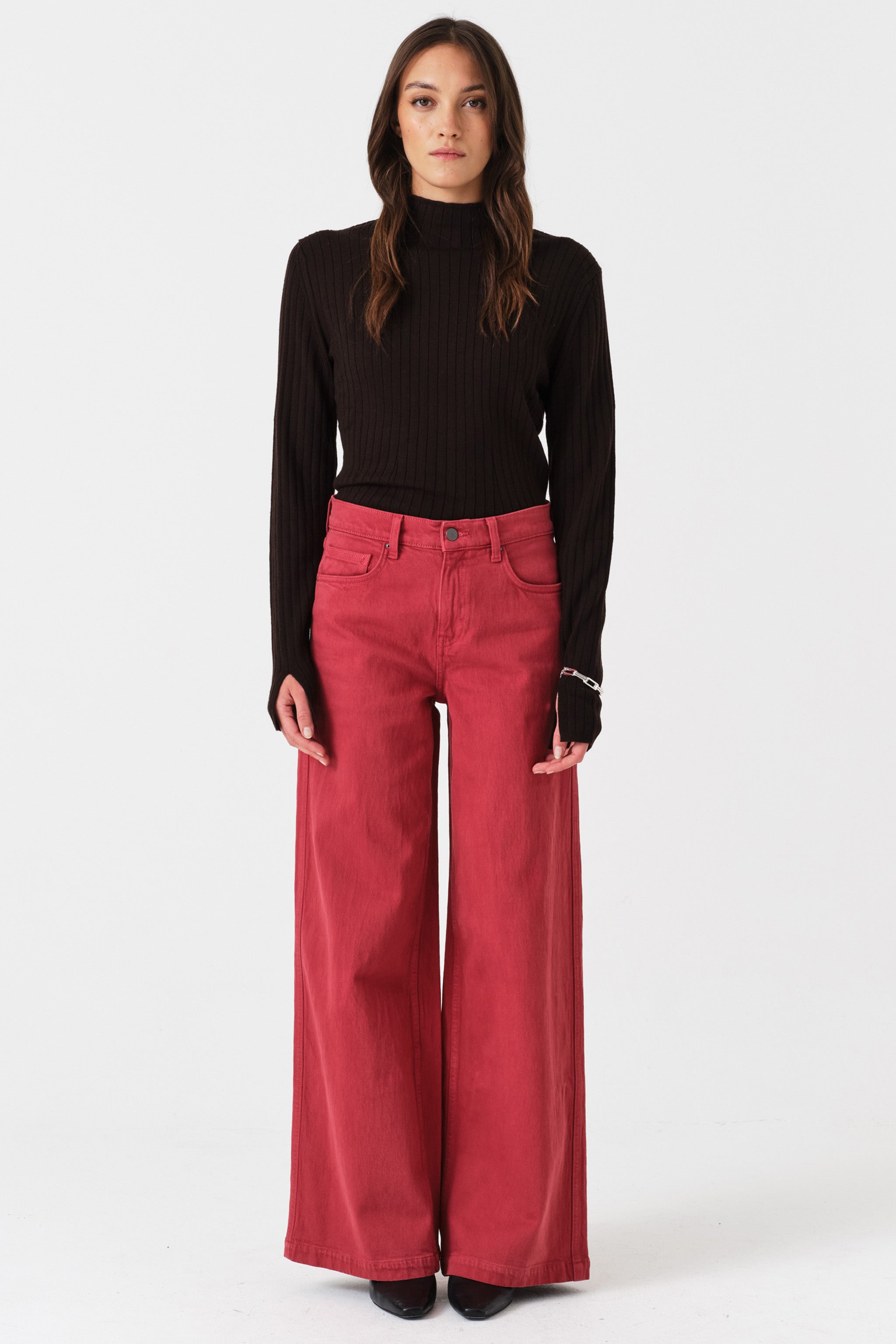 Bay Wide Leg Jean in Faded Rose