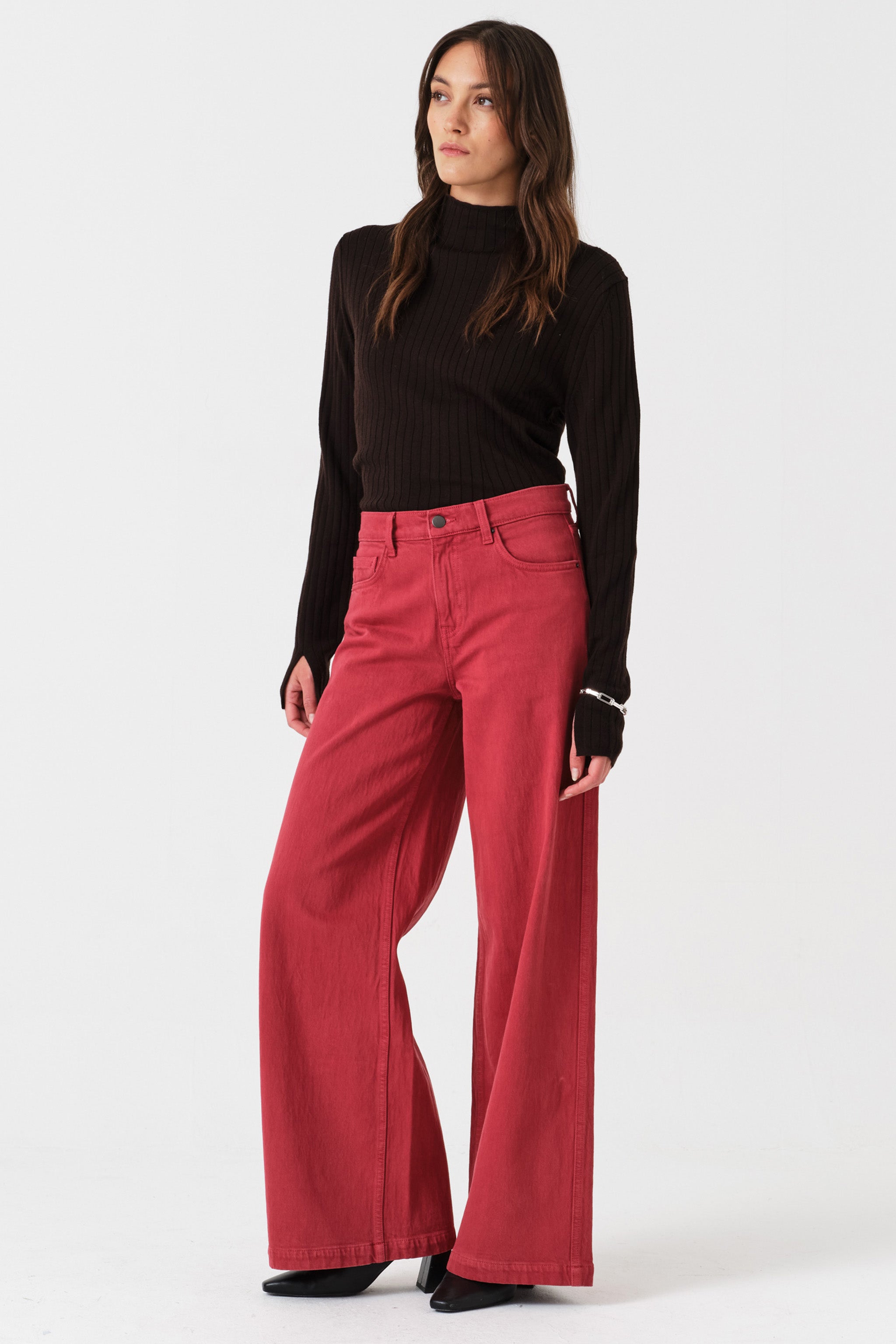 Bay Wide Leg Jean in Faded Rose