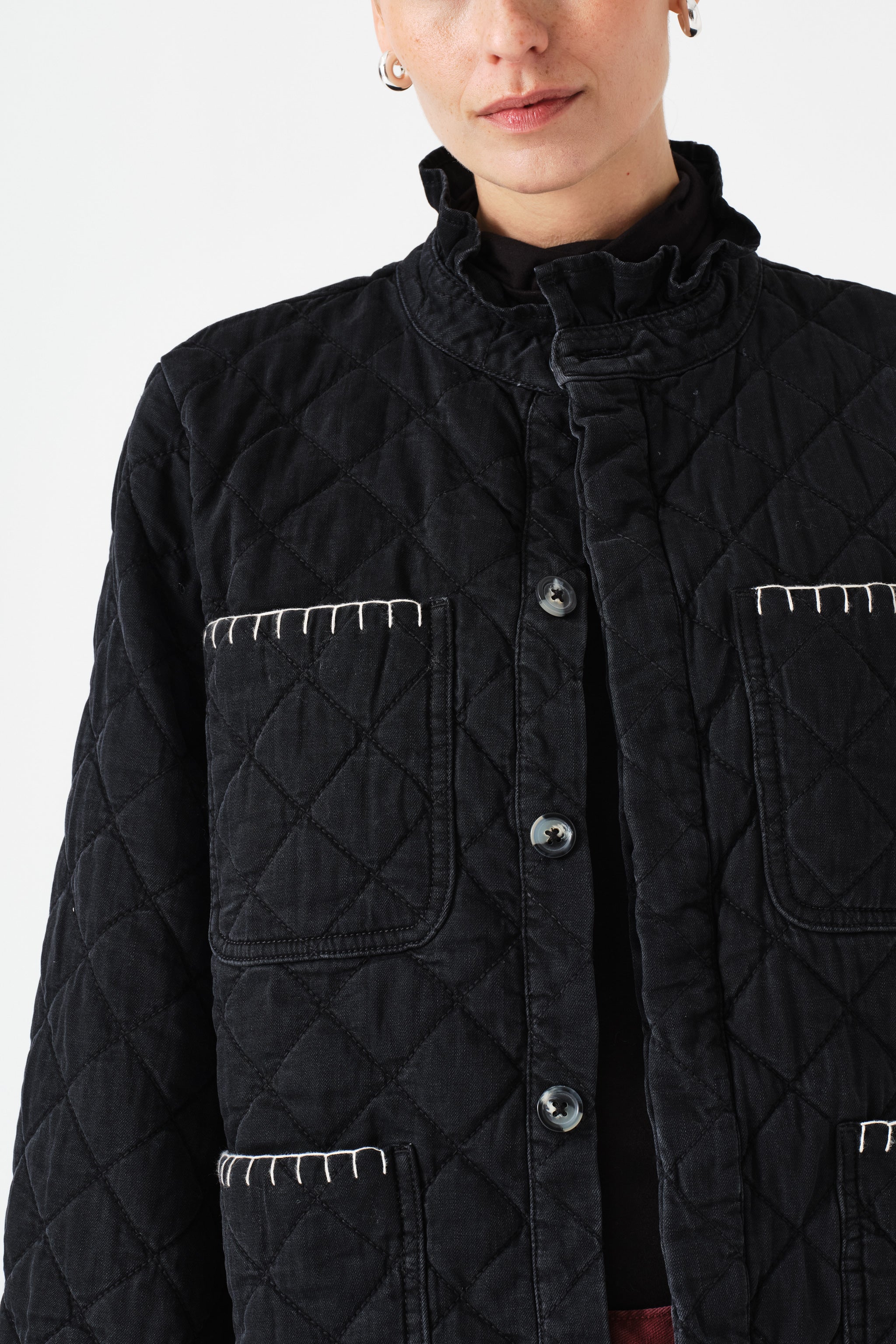 Pablo Quilted Denim Jacket in Fairbanks
