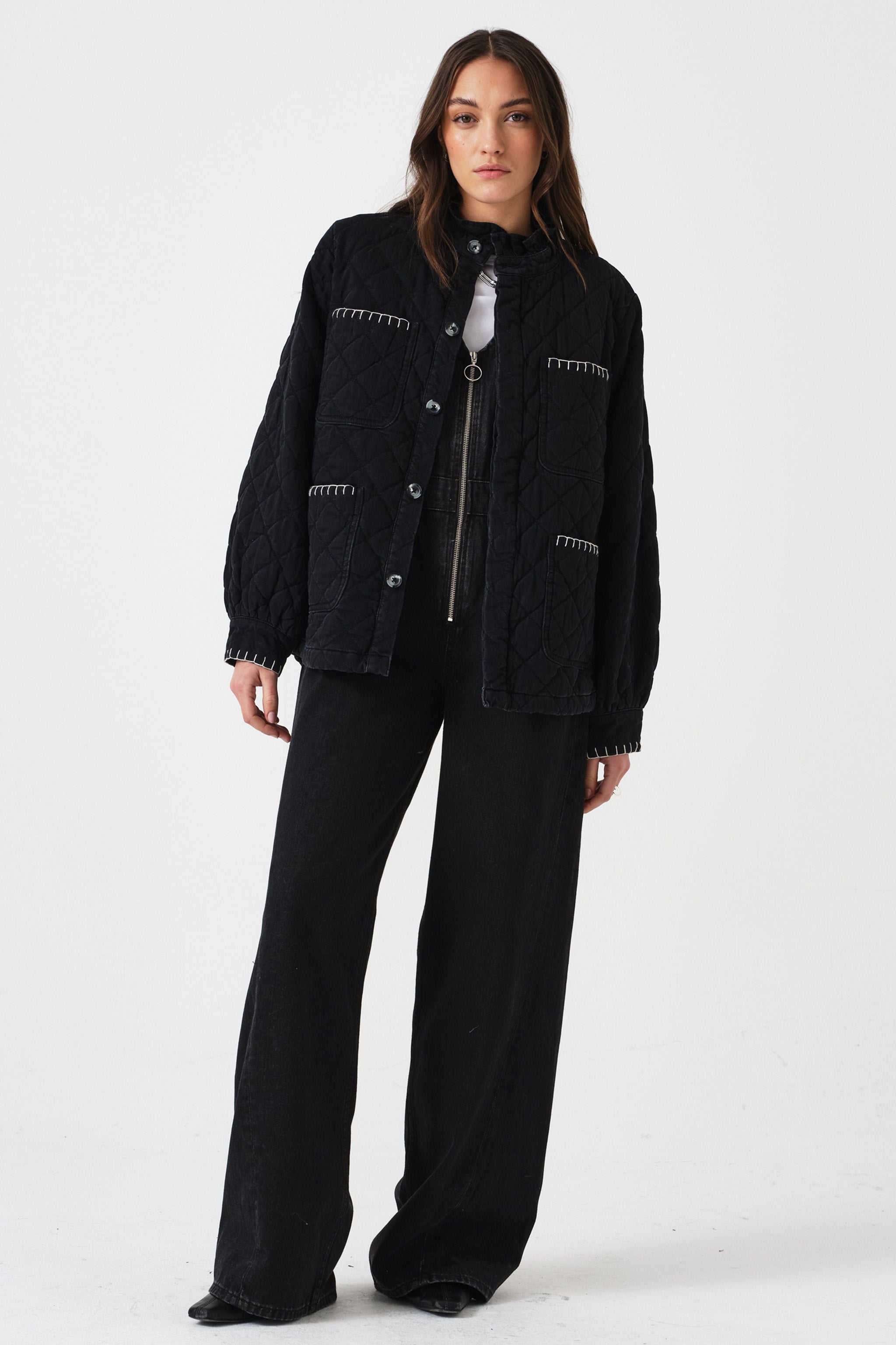 Pablo Quilted Denim Jacket in Fairbanks